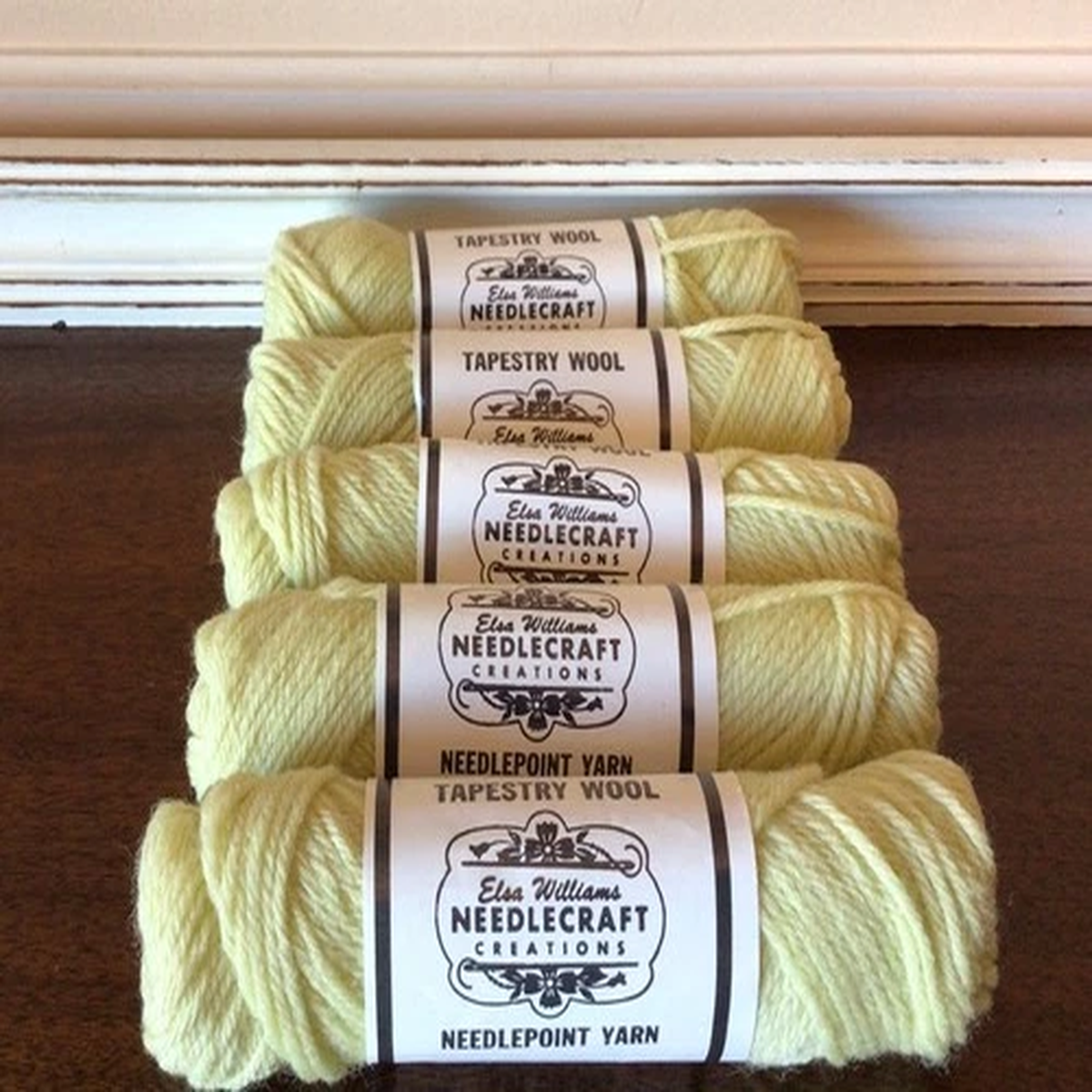 VTG Lot of 5 Elsa Williams Tapestry Wool Needlepoint Yarn Color N406 Pale Green