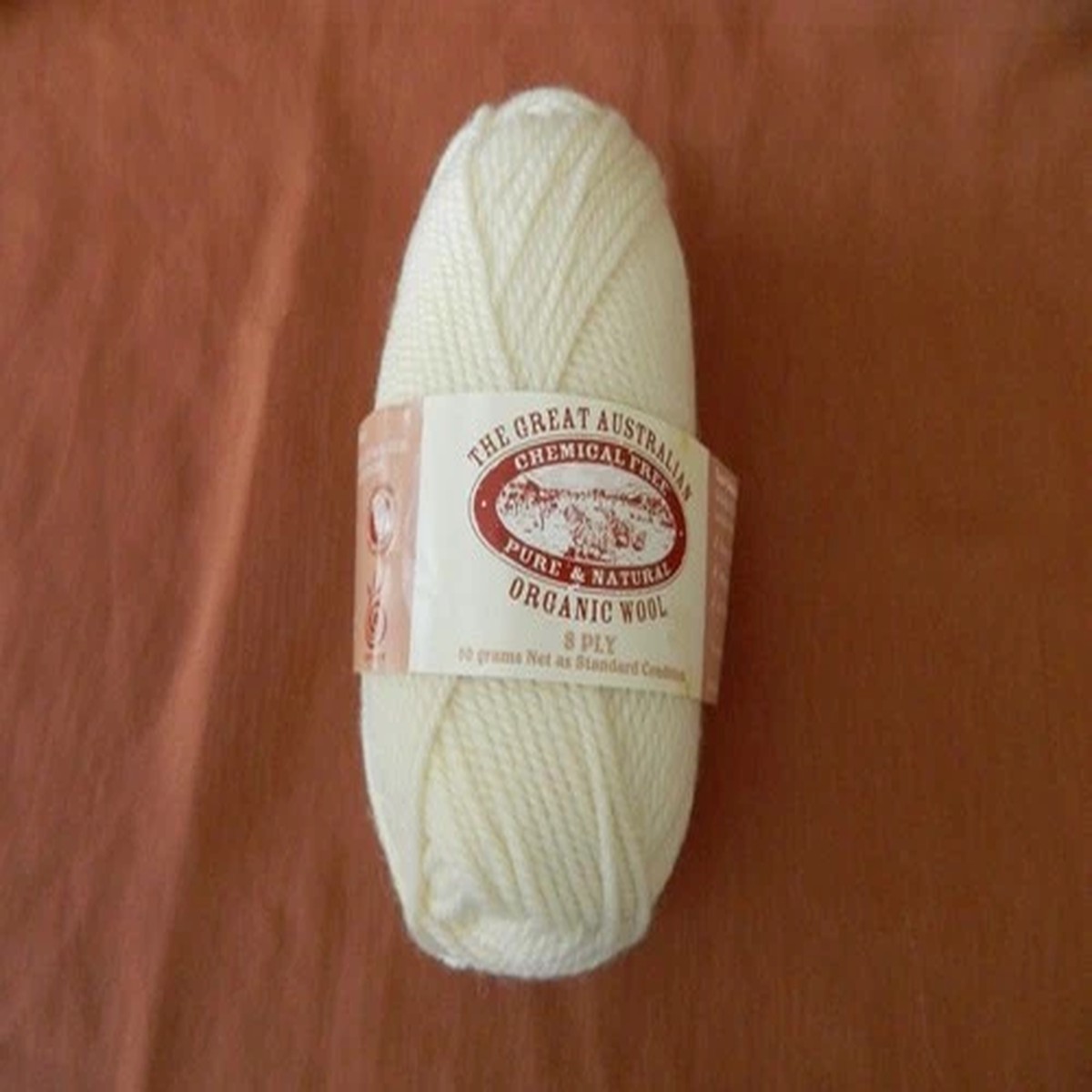 Yarn The Great Australian ORGANIC WOOL Chemical Free 8Ply Natural Undyed White
