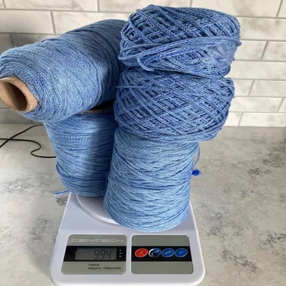 Cone Spool BLUE NOVELTY Peruvian Alpaca Wool Yarn w/cotton 2.190lb(994gr)