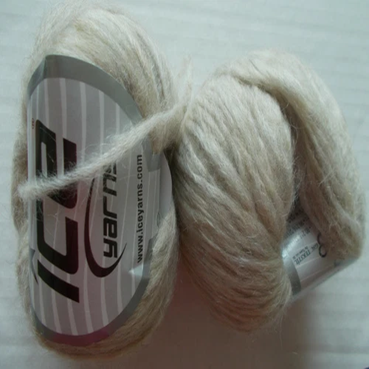 Fatuo Wool soft wool blend yarn, cream/lt.brown, lot of 2 (137 yds each)