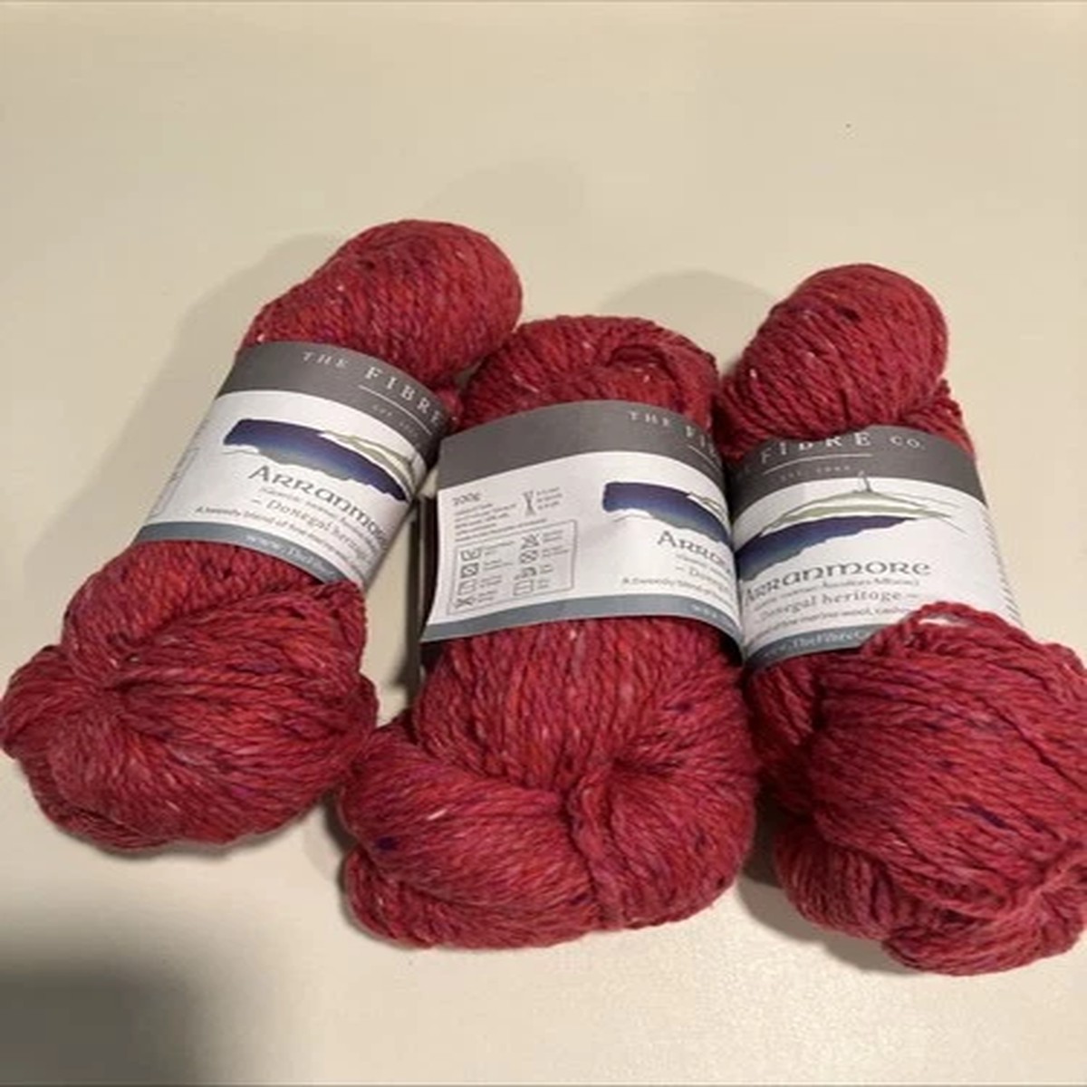 Lot of 3 Hanks: The Fibre Co ARRANMORE Yarn Merino Cashmere Silk Braden Pink