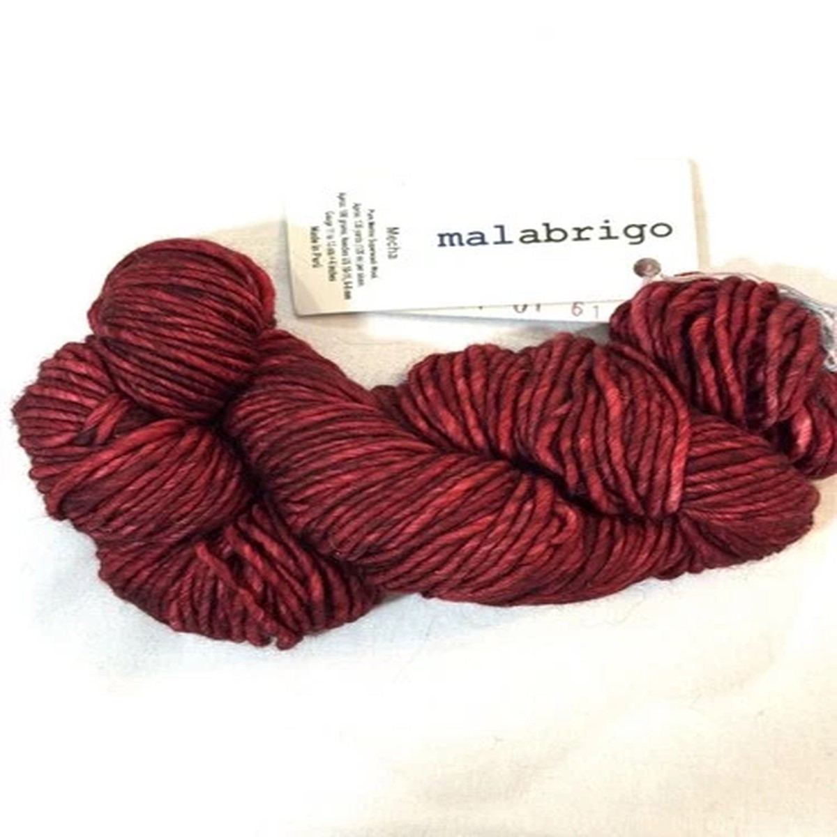Malabrigo Yarn Pure Merino Superwash Wool 130 Yards 100g Peru Red