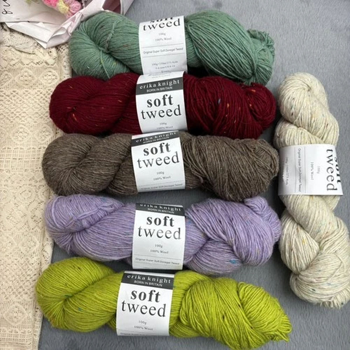 UK Erika Knight - Irish 100% Wool Ultra-Soft & Speckled Tweed Yarn 300g