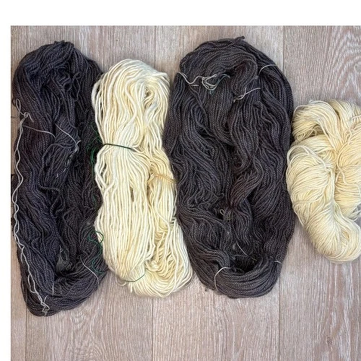 Wool Yarn Lot Neutral Cream Brown Skeins Knit Crochet Bundle Worsted Weight