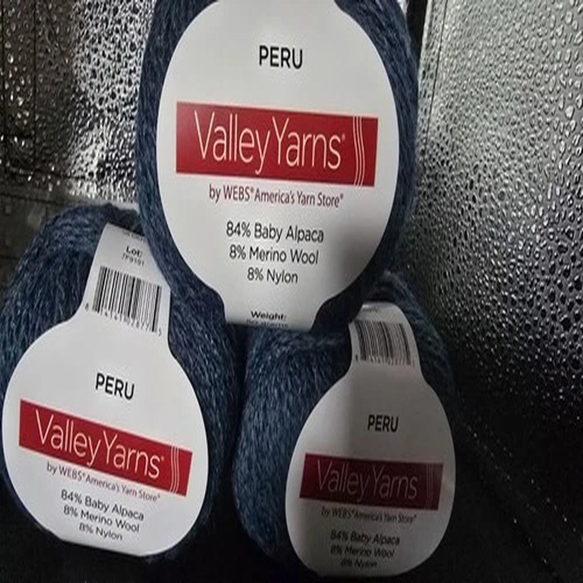 3-SKEINS-VALLEY YARNS PERU ALPACA WOOL NYLON BLEND 50G COLOR DENIM