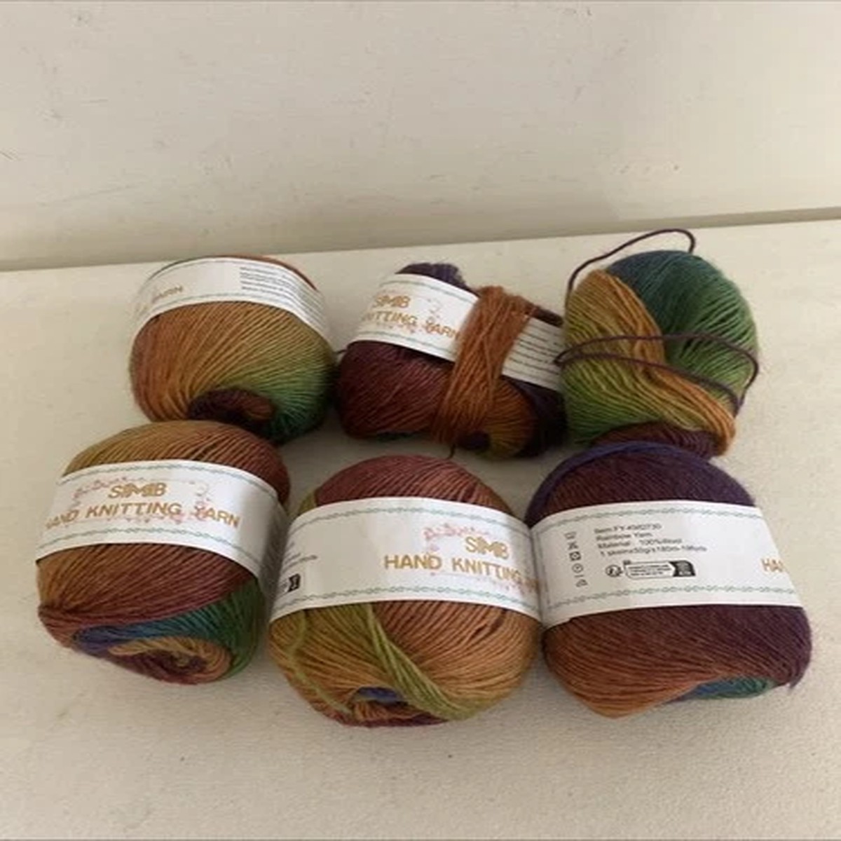 3X 196 Yds Plus Partials SMB HAND KNITTING YARN 100% WOOL Gradient Warm Colors