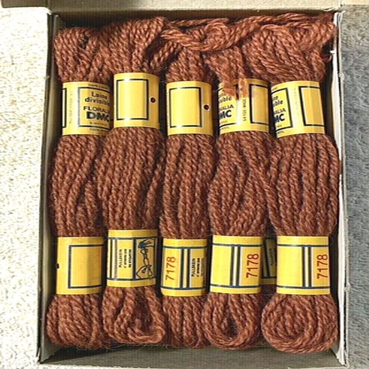 DMC Floralia 3 Ply Persian Wool Yarn Rust 7178 Box of 10 Skeins