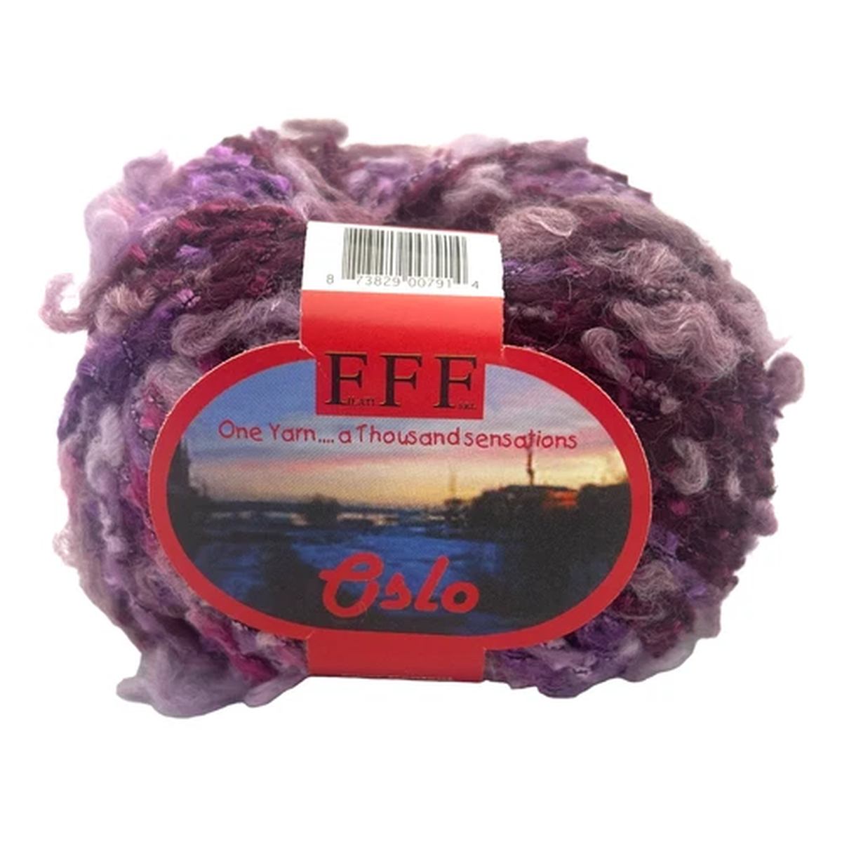 Filati FF Oslo #8096 Pinks Purples Novelty Yarn Wool Nylon Yarn Skein 60yds