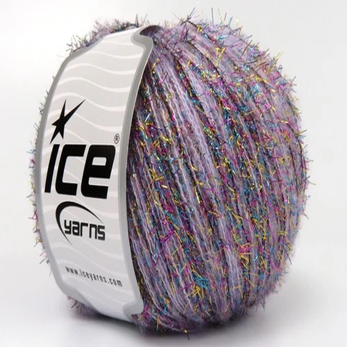 Lilac Pink Gold Blue Tommy Wool Gltz 83478 Ice Yarns Multistrand Metallic 50g