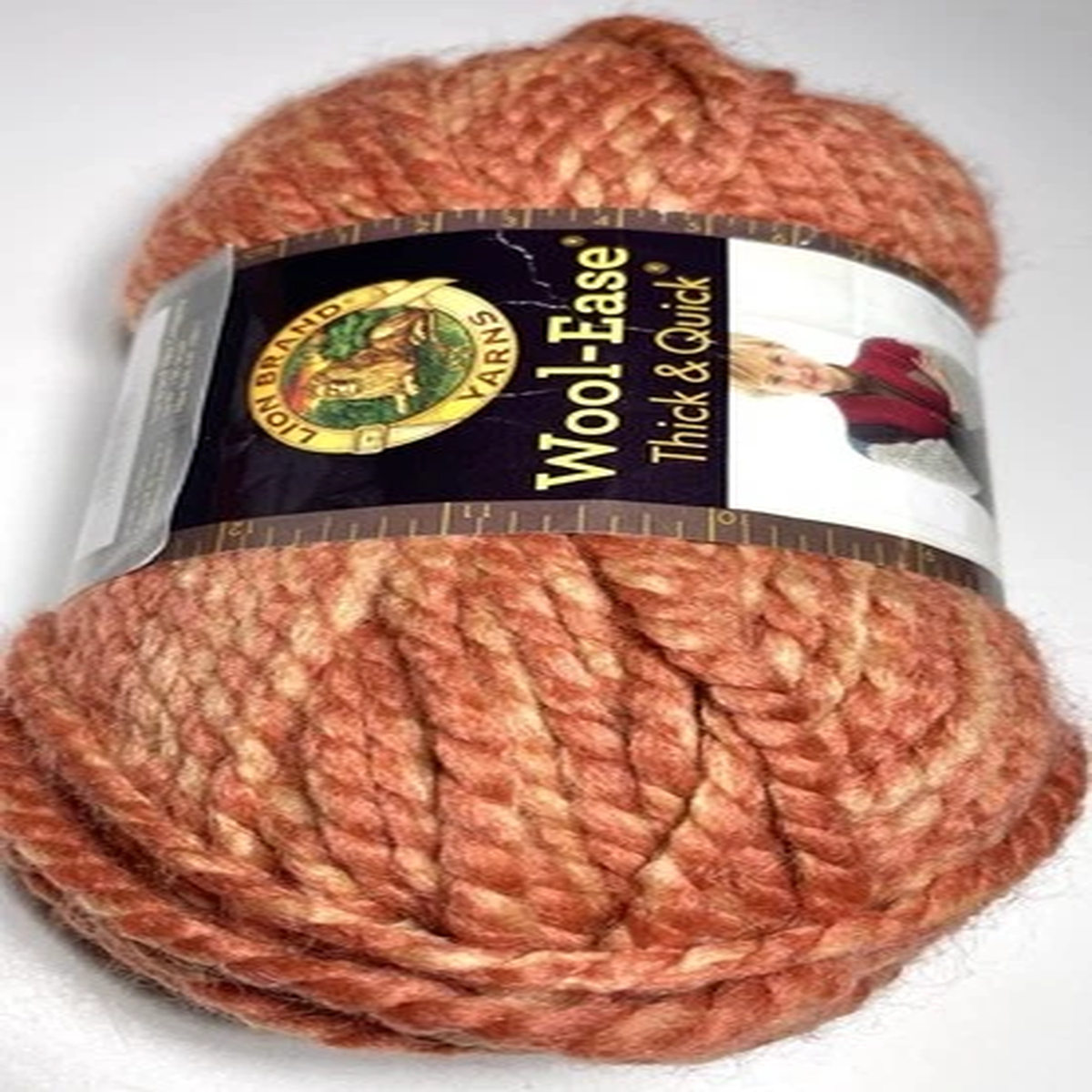LION BRAND Yarn-WOOL EASE THICK&QUICK. 1Ball. TANGERINE. I combine ship
