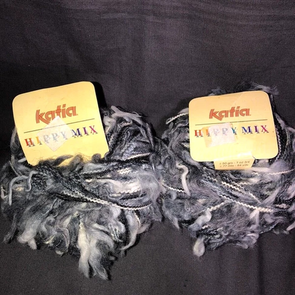 Lot of 2 - Katia Hippy Mix Wool Blend Slubbed Novelty Yarn From Spain