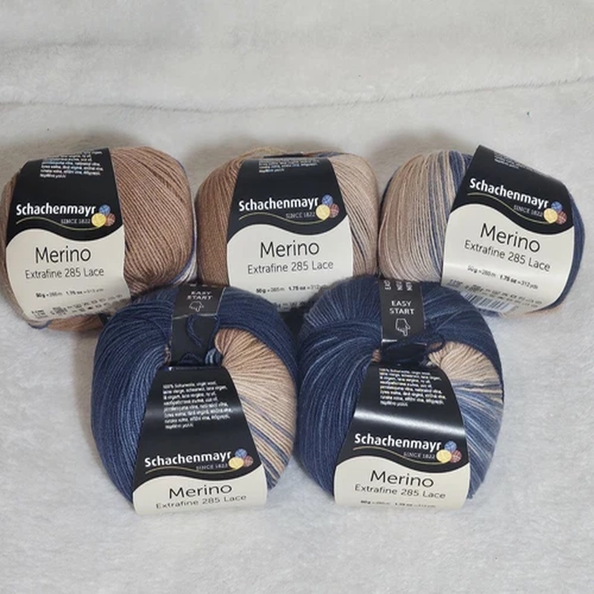 Lot Of 5 Schachenmayr Merino 285 Lace Yarn - Jolie / Pretty #00584