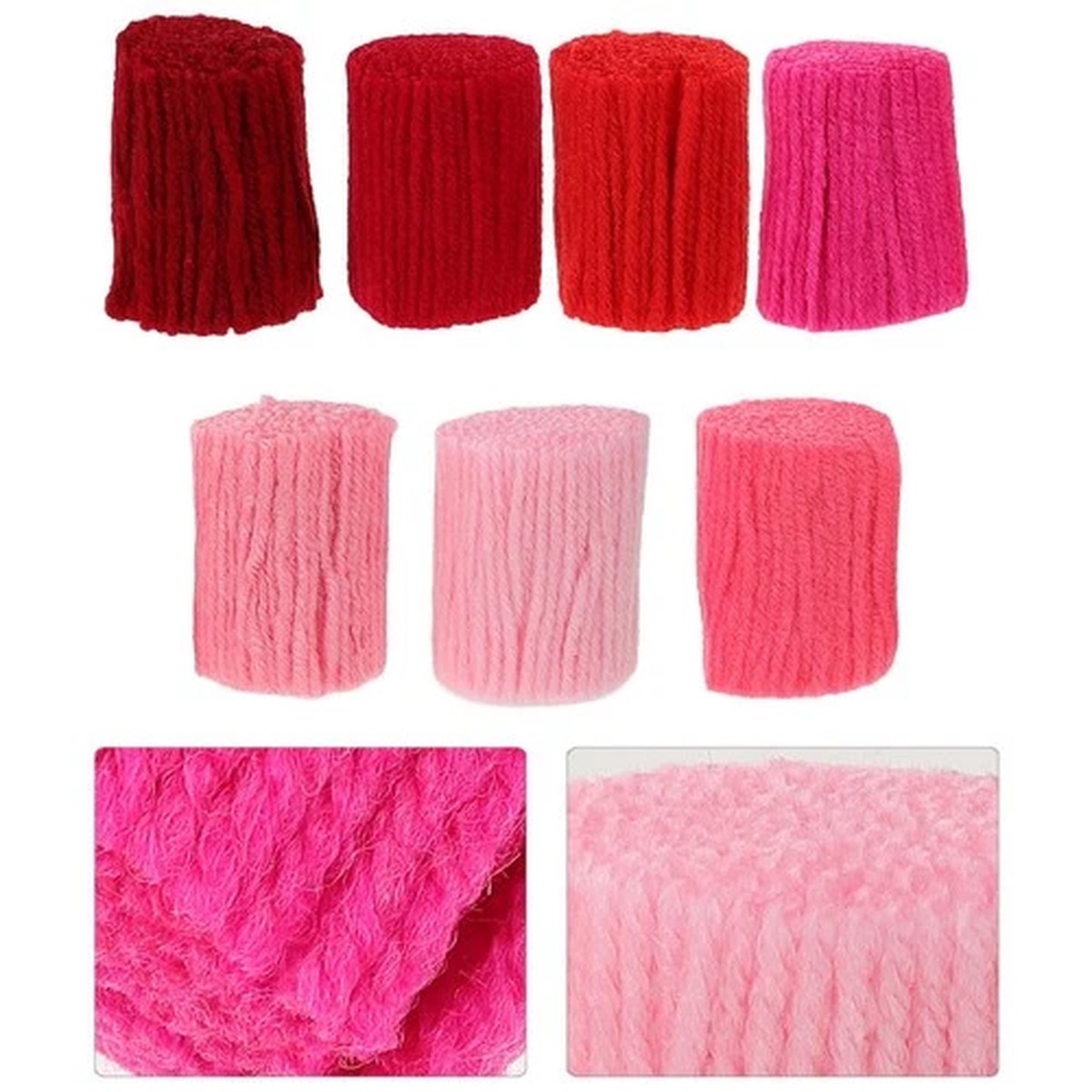 Wool Yarn for Crochet Hook Rug Yarn 7Pcs DIY Craft Supply
