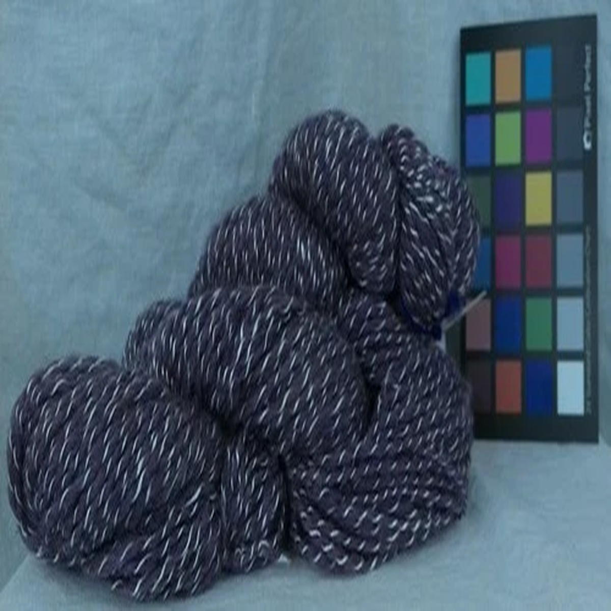 2 skeins muted purple plied White Handspun silk /wool 2 ply yarn sport 250 yard