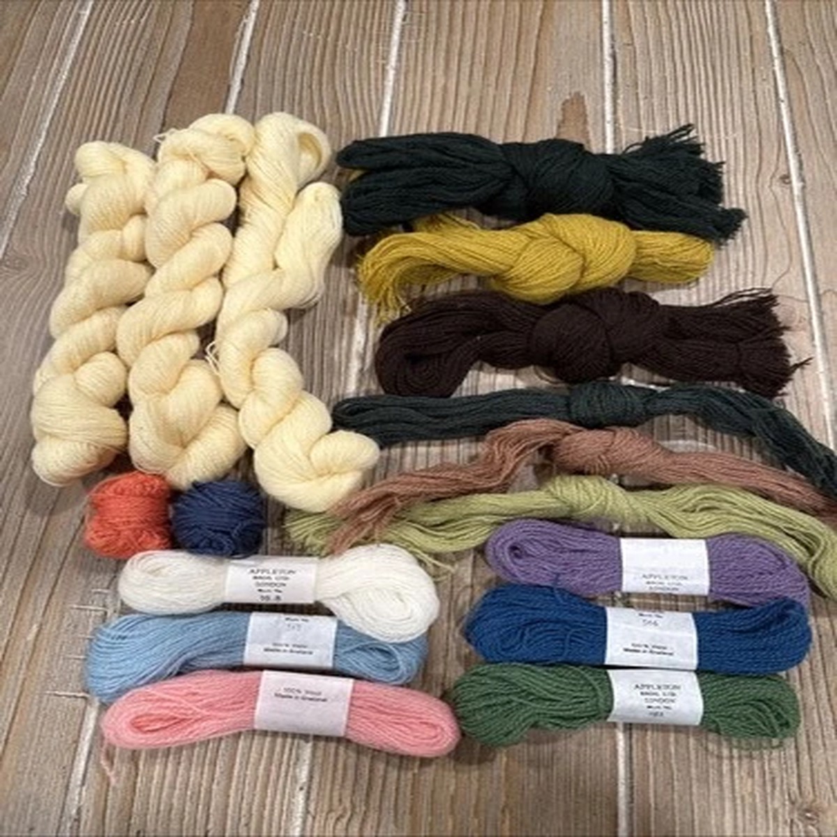 Appleton Bros Crewel Wool Yarn Lot England Needlepoint Embroidery Hanks Skeins