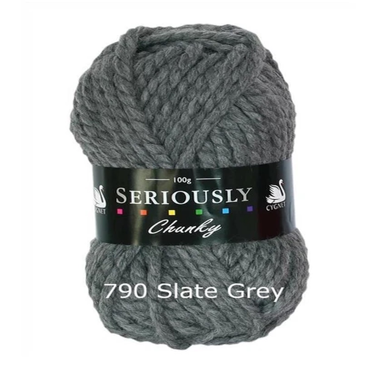 Cygnet Seriously Chunky 790 Slate Grey 100g Wool Yarn