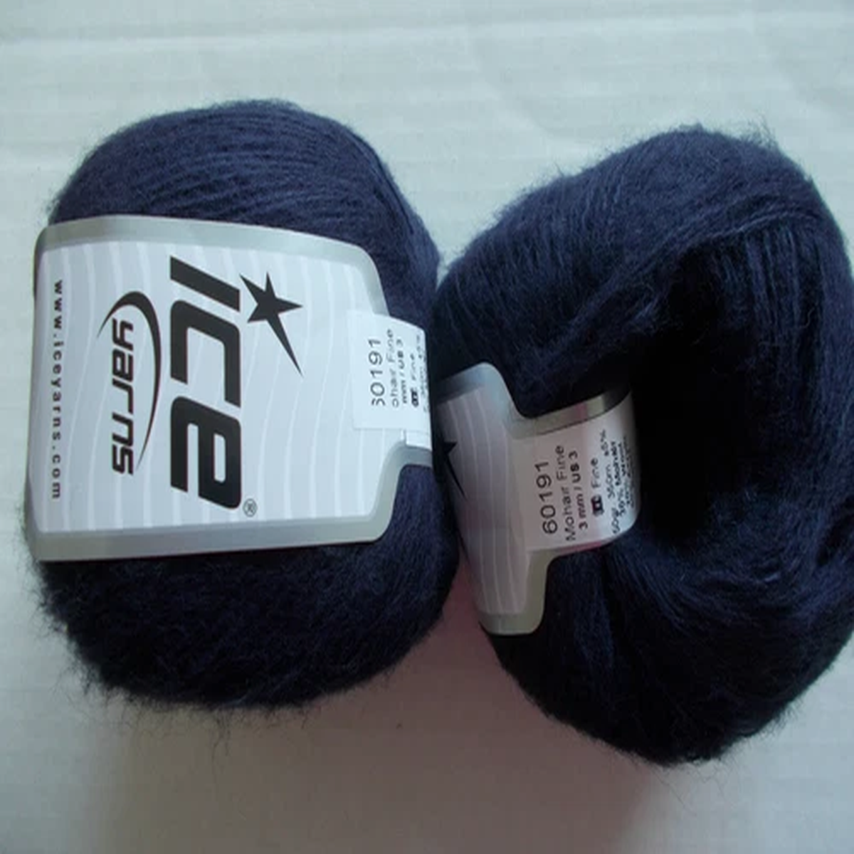 Ice Yarns Mohair Fine wool blend yarn, Purple, lot of 2 (391 yds ea)