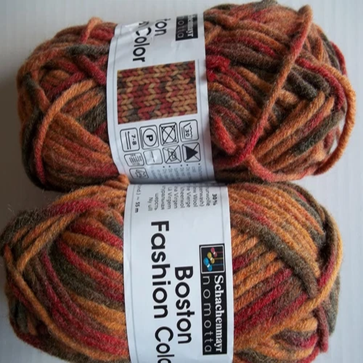 Schachenmayr Nomotta Boston Color wool blend yarn, browns, lot of 2 (60 yds ea)