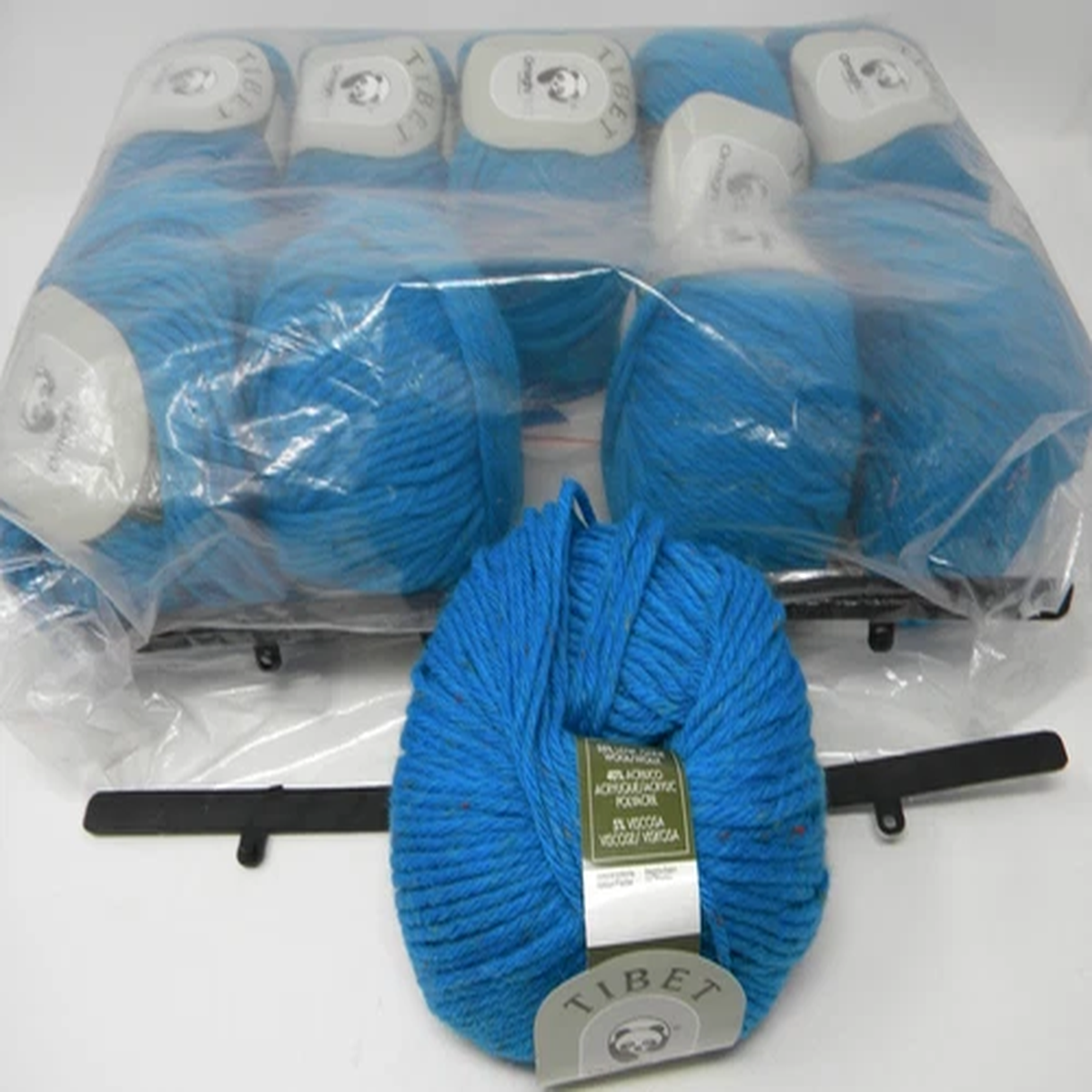 10 Skeins TIBET Ornaghi Filati Wool Blend Yarn Blue #123