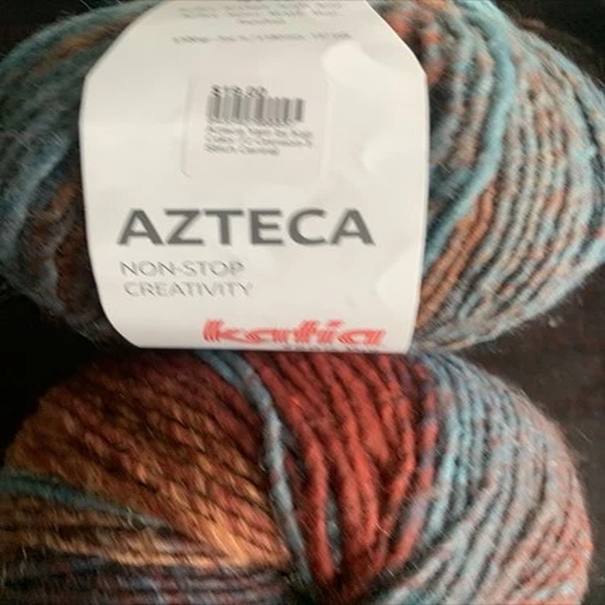 2 Balls Katia Azteca Bulky Wool / Acrylic 100 gr ea Self Striping Blue