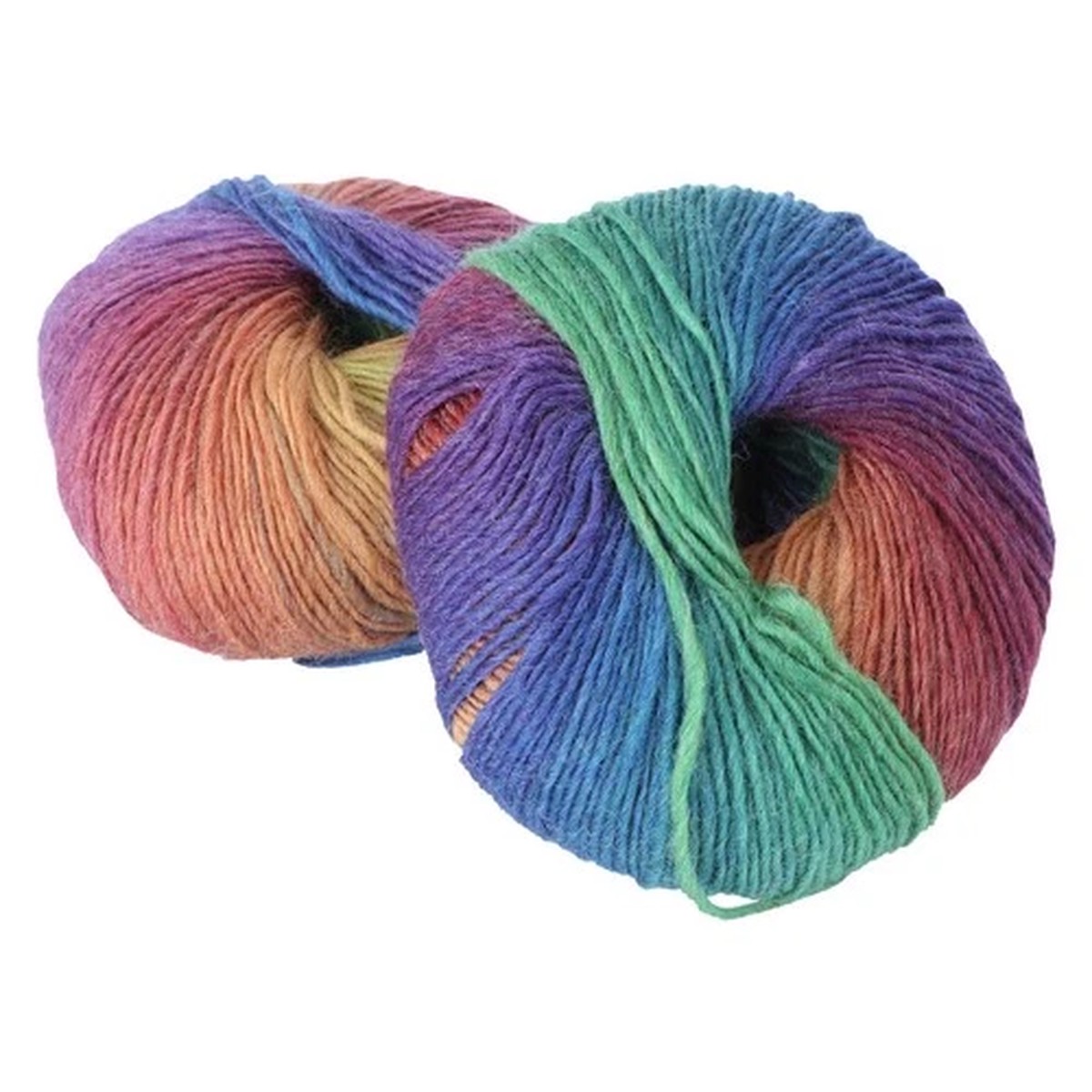 2 Roll Rainbow Knitting Wool Yarn Crochet for Beginners Colorful Variegated