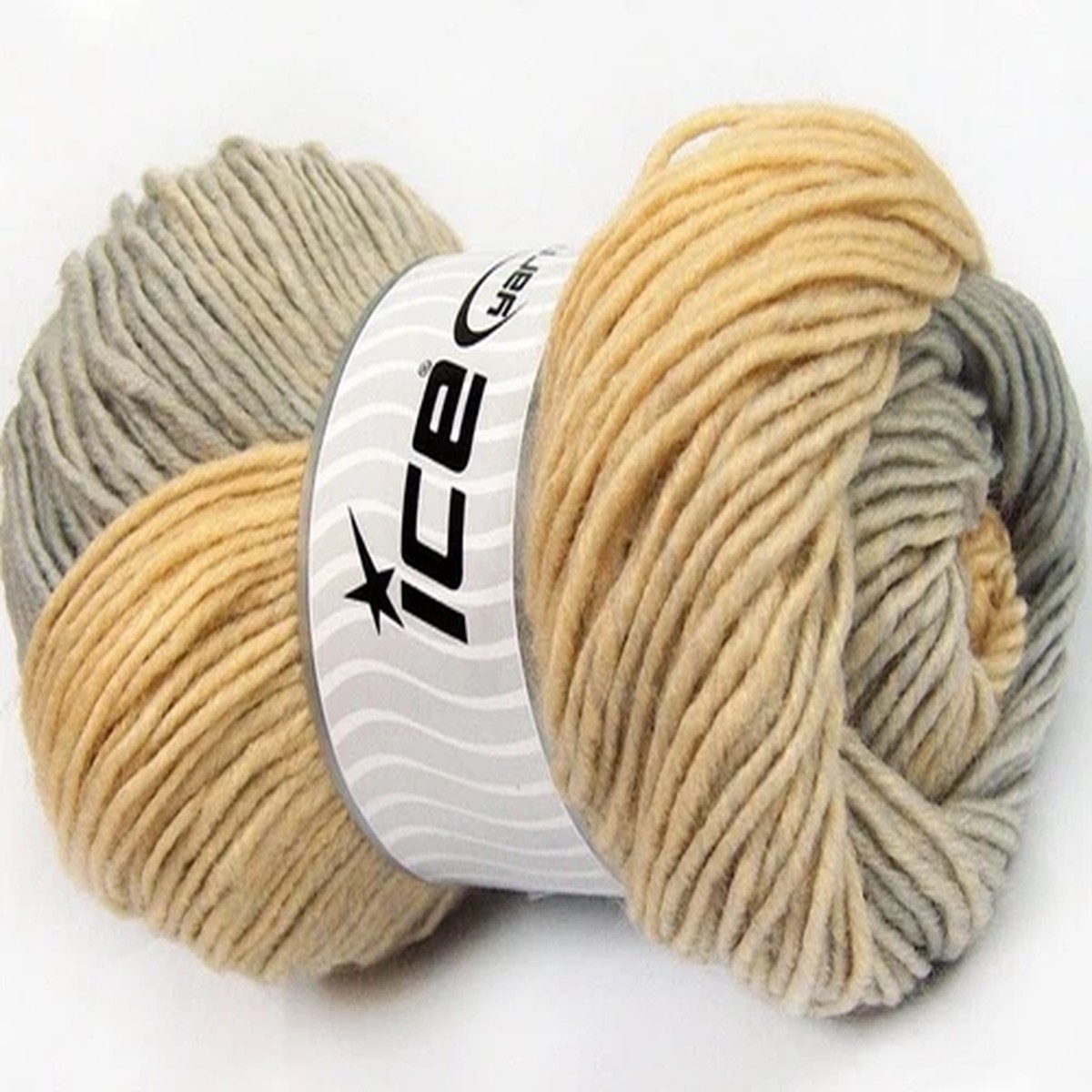 Grey, Beige Fantasia - Ice Yarns 61077 Worsted Wool Acrylic Yarn 100gr 207yd