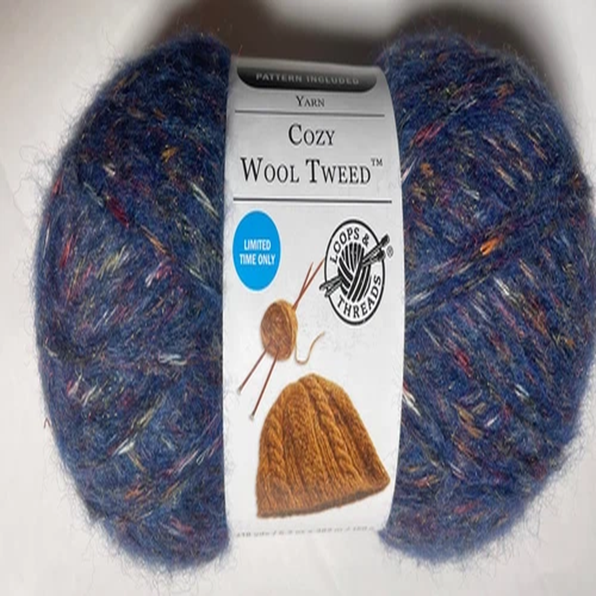 LOOPS & THREADS COZY Wool TWEED 1 Balls. AMBER BLUES. i combine shipping.