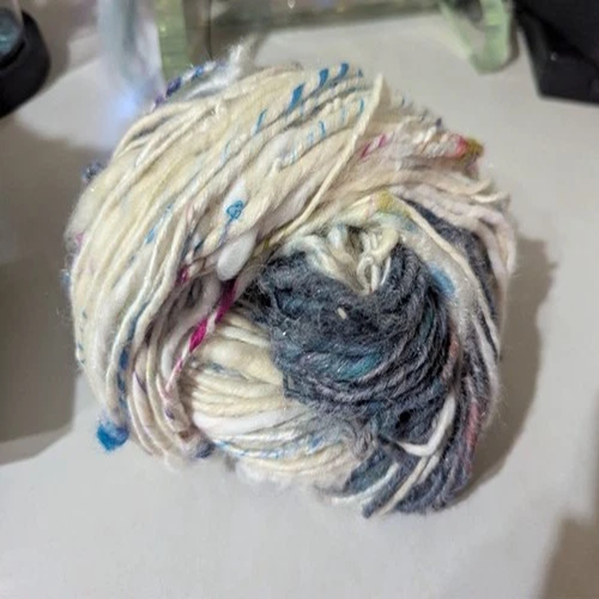 Lot#16 of Handspun Wool blend art Yarn 6.5 ounces total FREE USA shipping SOFT