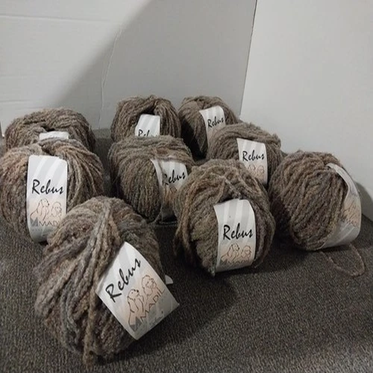 Madil Rebus Yarn Merino Wool/Polyamide Color 938 50g 120yds - Lot Of 9