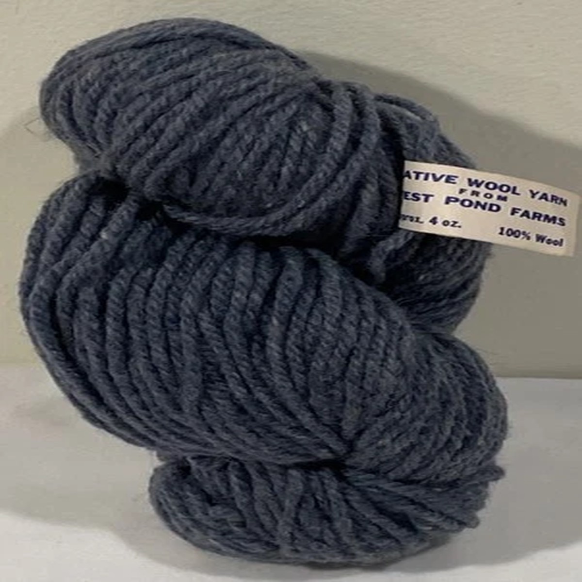 1 Skein West Pond Farms Native 100% Wool Yarn 4oz Denim Blue Heather