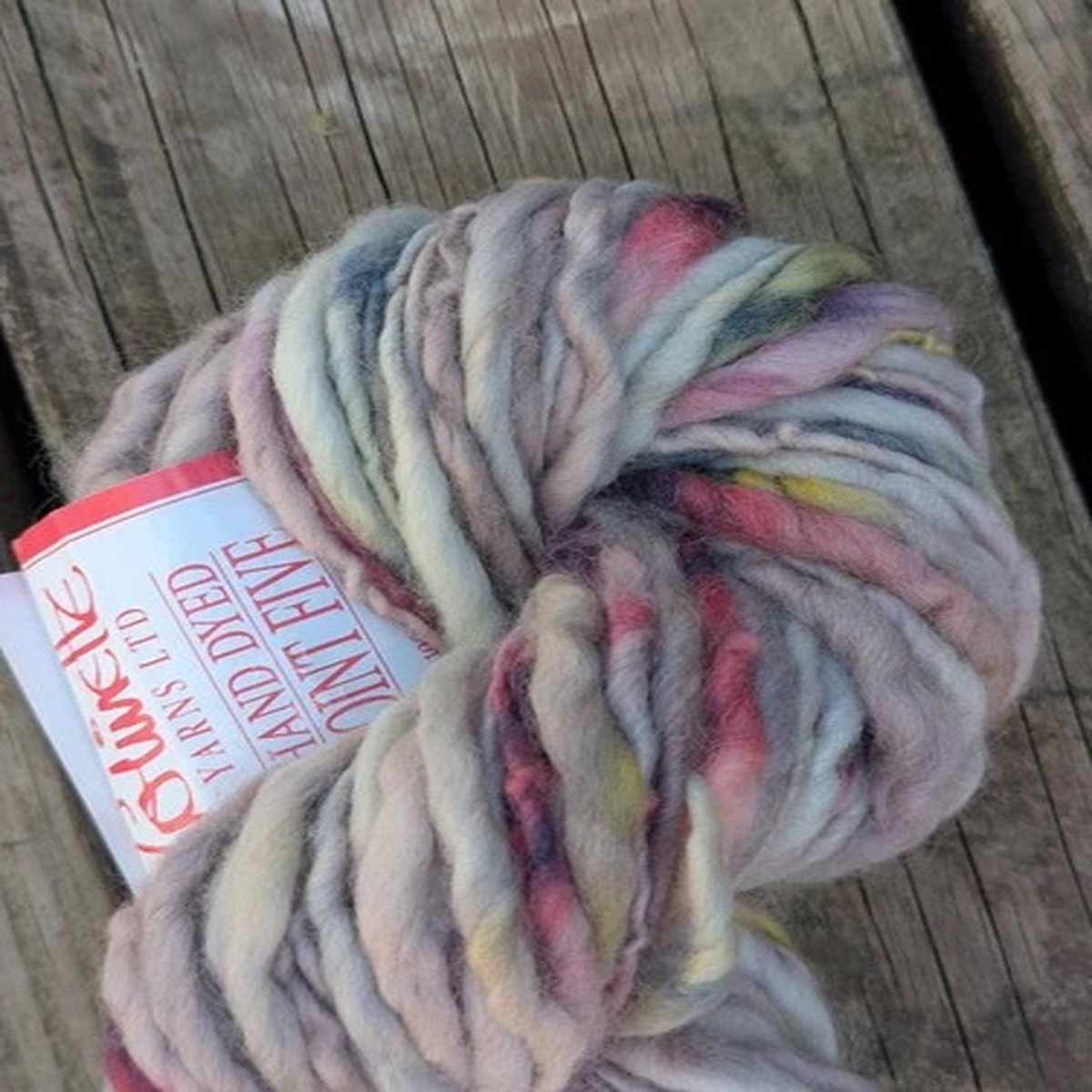 Art Yarn chunky slub Colinette handdyed wool purple Saori knit needle felt craft