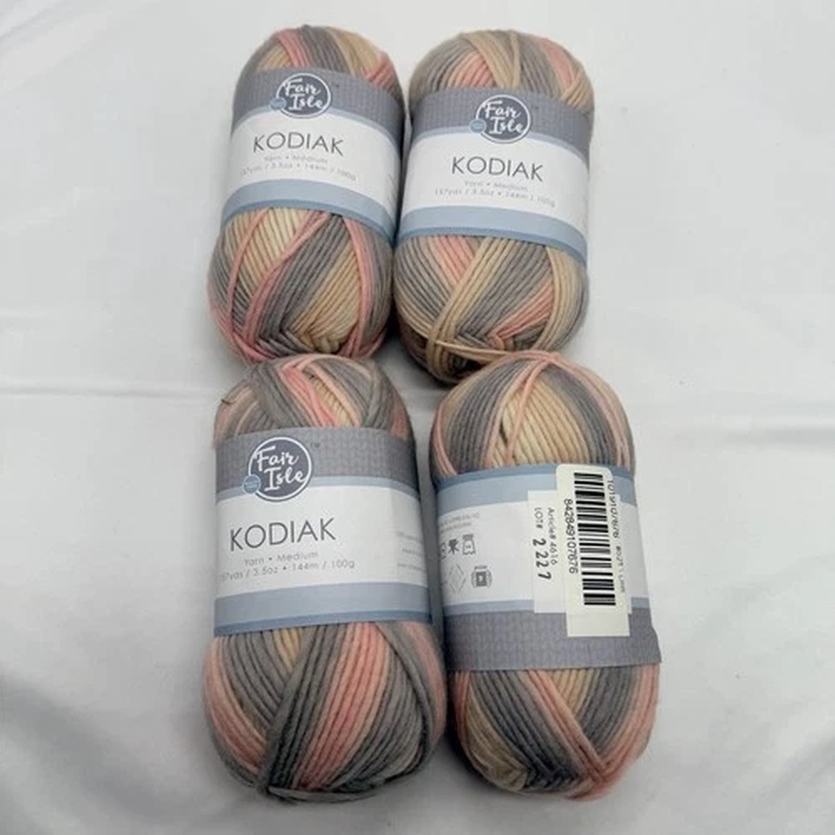 Fair Isle Kodiak Yarn Lot 4 Drift #521 100% Wool Medium 157yds 100g Superwash Y1