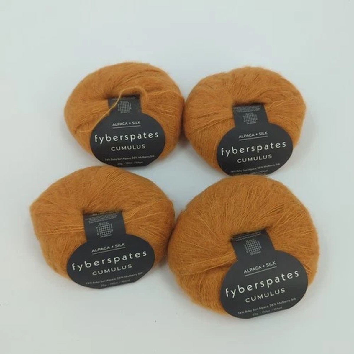 Fyberspates Cumulus Skeins Baby Alpaca & Silk Yarn 164 yrd 4pcs Maple Leaf Brown