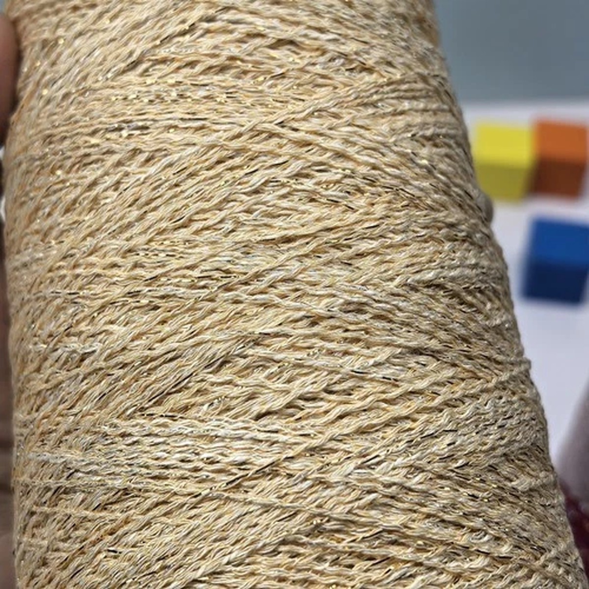 Knitting wool Italian Cone Linen Lace Yarn, 87% Linen Sparkle Yarn, 300g