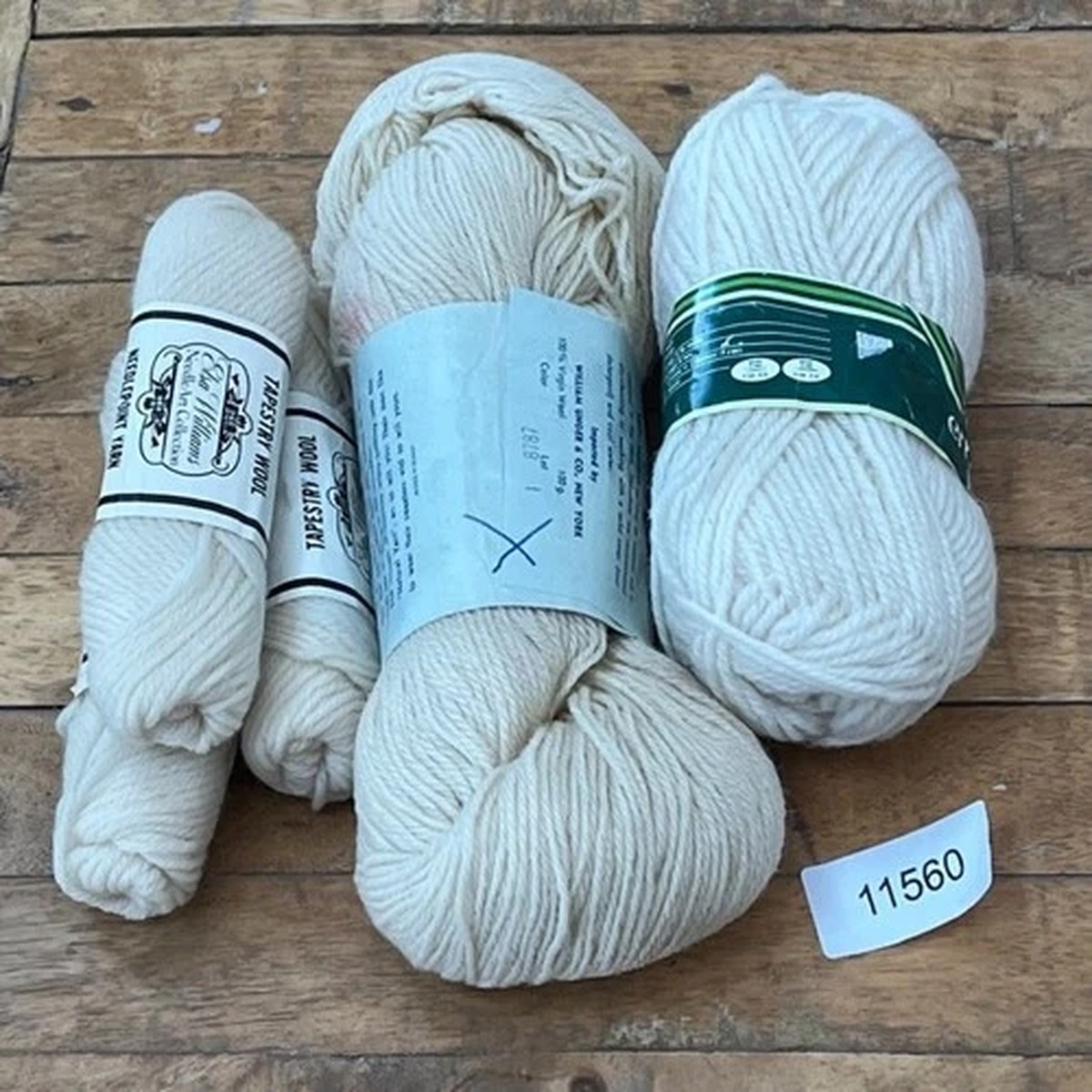 Mixed Yarn Lot All 100% Wool Ivory Elsa Williams Rygja Bouquet Emerald English