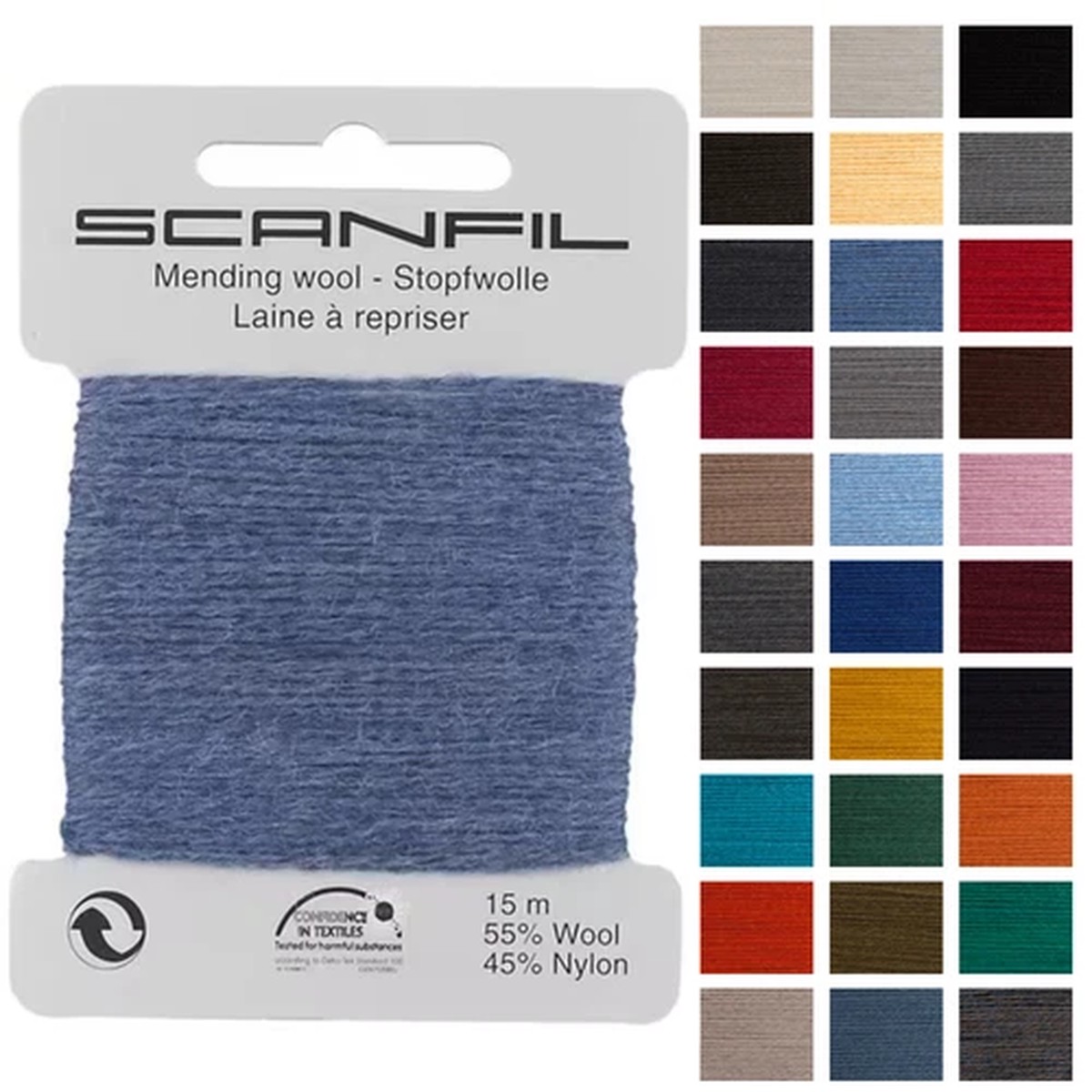 Scanfil Mending Wool 15m - All Colours Craft, Sewing, Quilting, Repair Fabrics