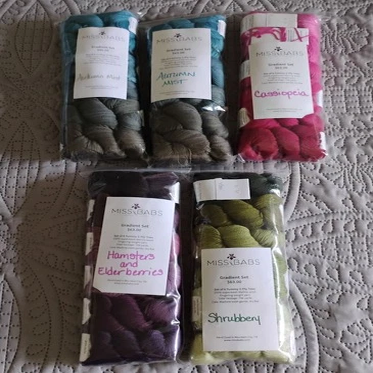 Miss Babs Hand-Dyed Yarn Gradient Set of 6 Fingering Weight Yarns
