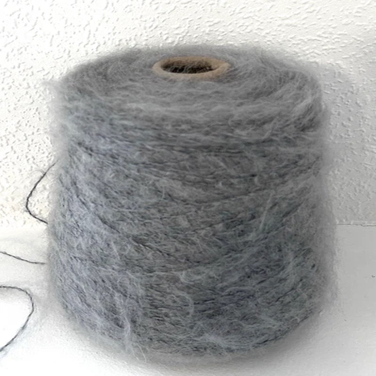 Mohair Large 500gm Cone of DK (2's Metric Count) Silver Grey Brushed Mohair