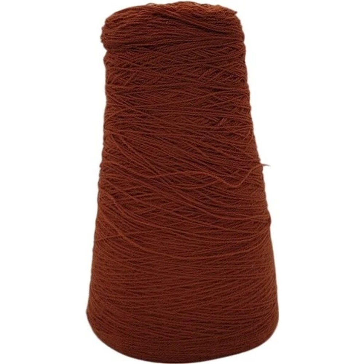 Vintage Wool Blend Yarn Cone Rust Brown Knitting Weaving