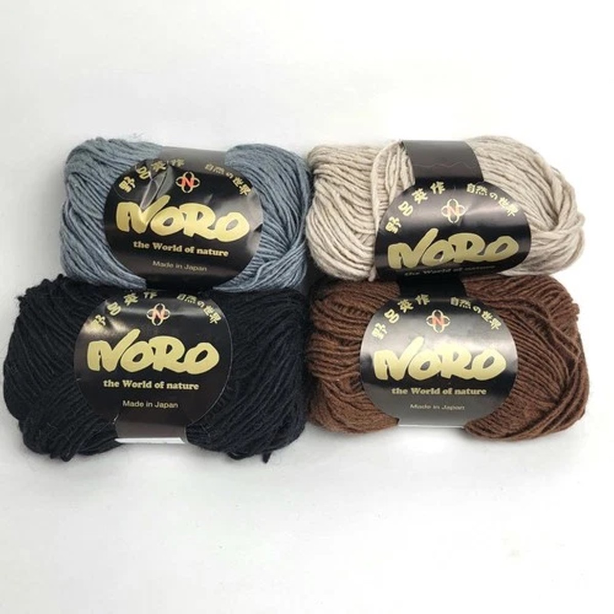 4 Noro Yarn A La Mode Mixed Color Lot Black Brown Blue/Gray Wool Mohair Blend