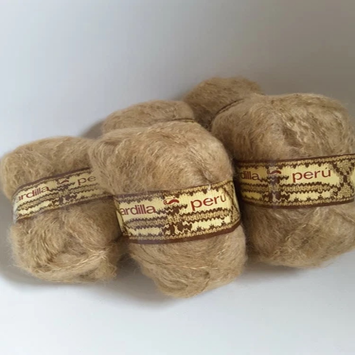 5 x ARDILLA PERU LIGHT CAMEL 50% MOHAIR YARN 50gr each