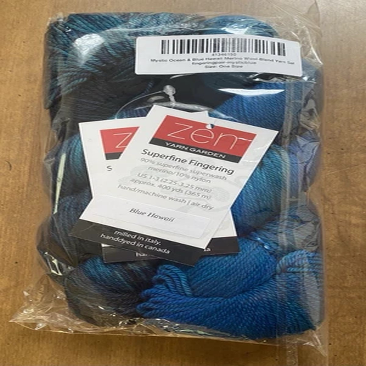 Zen Yarn Garden- Superfine Fingering Yarn Mystic Ocean & Blue Hawaii Lot of 2