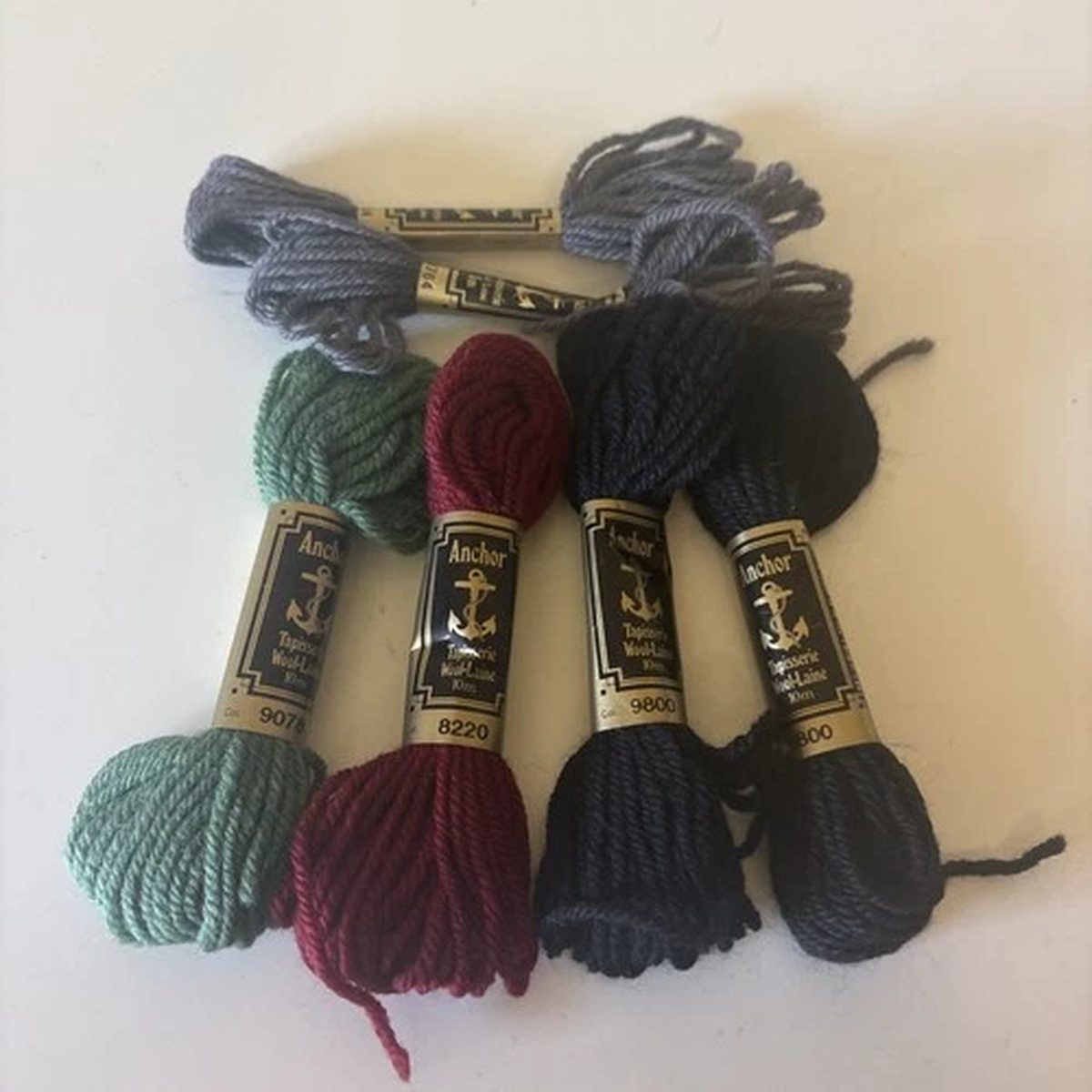 6 Anchor Tapisserie Wool Yarn Skeins Variety Needlepoint Vtg Cream (a50
