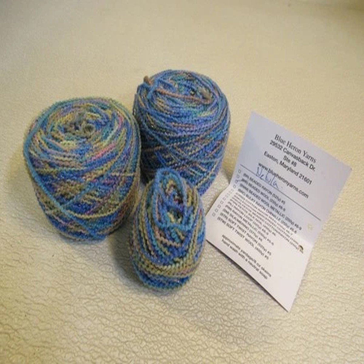 Blue Heron Yarns Beaded Wool Metallic Yarn Nebula 2 Balls 250 Yards Each Wool