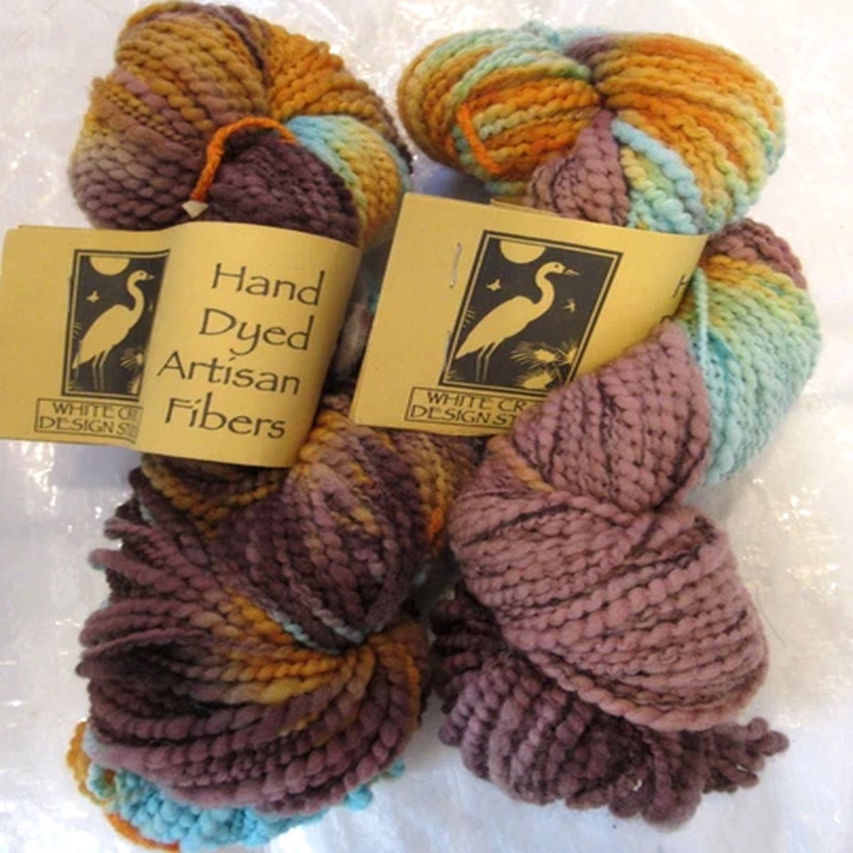 Chunky Yarn " Phoebe" White Crane Studios Wool / Nylon 2 Hanks