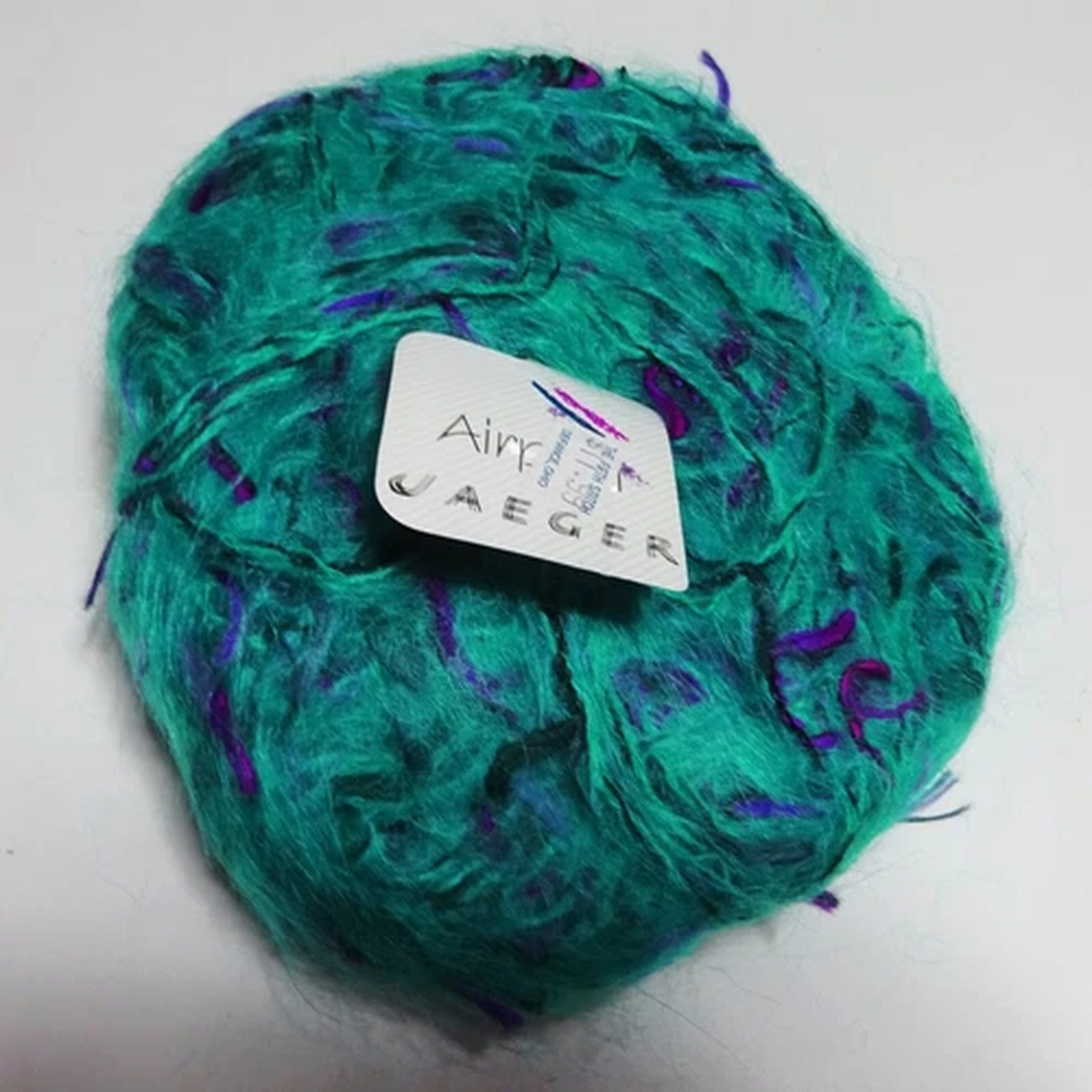 JAEGER Airport Yarn 50 gr Mohair Blend Yarn Green Multi 61 Discontinued Germany