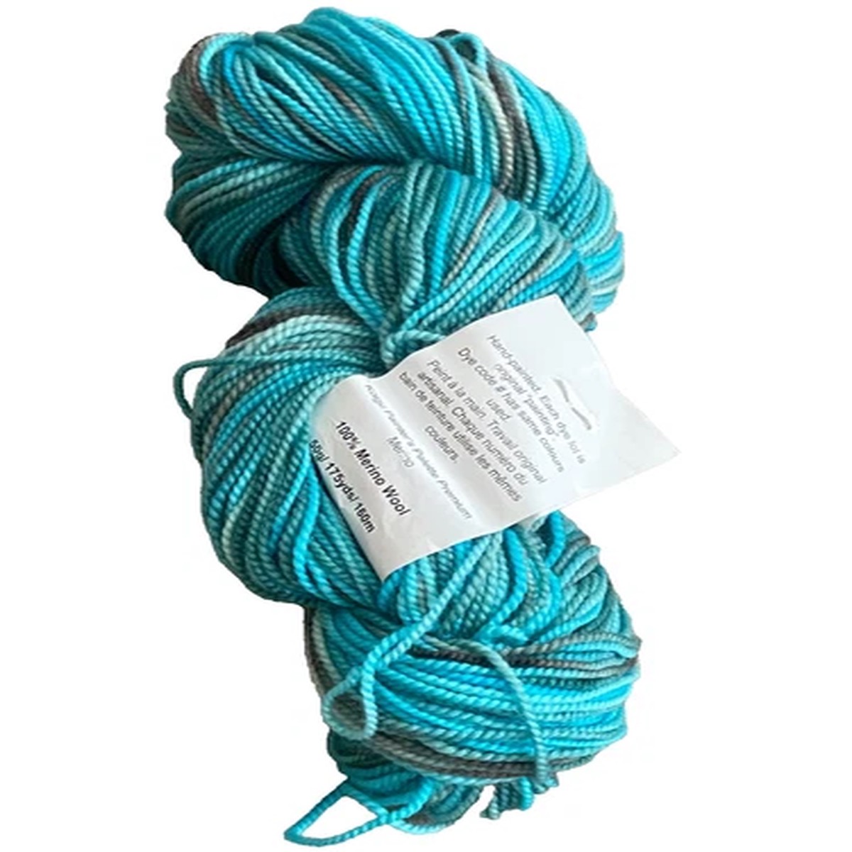 Koigu KPPPM Yarn 100% Merino Wool 175 yds in Variegated Turquoise Blues Grays