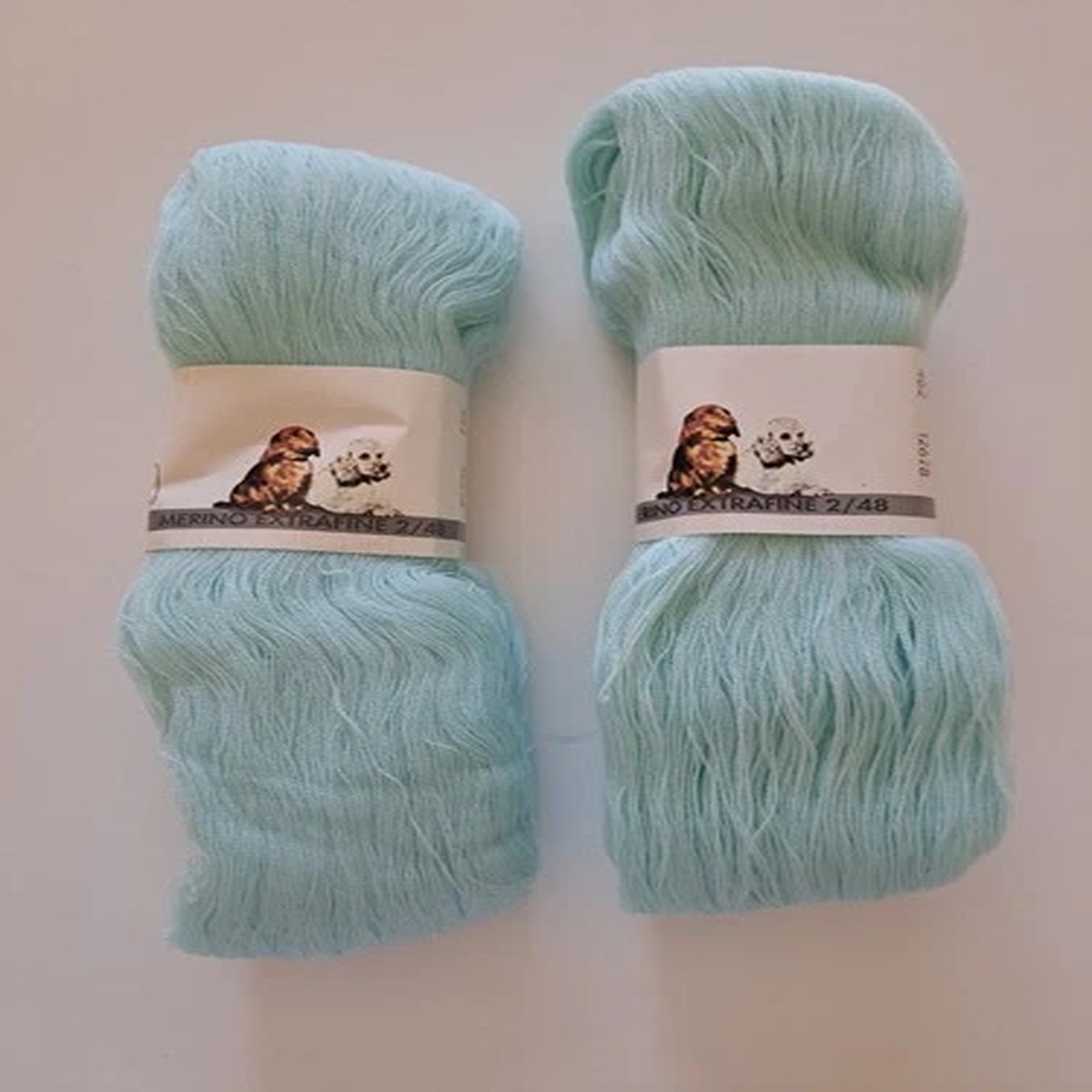 Vintage Madil Italy 100% Merino Wool Extrafine Yarn (2) Skeins 2/48 Mint Green
