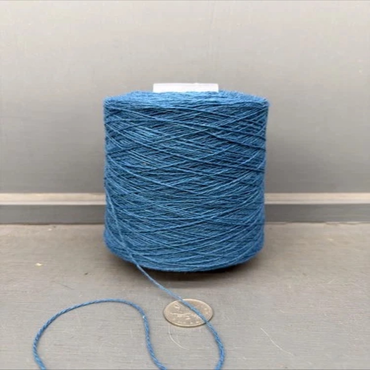 200G CONE DARK PEACOCK BLUE COLOUR 2/11NM 100% LAMBSWOOL YARN PEACOCK 3 PLY