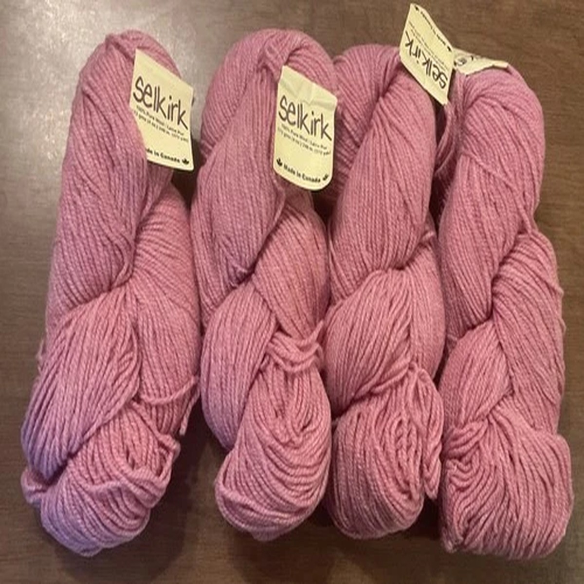 4 Hank Lot Selkirk Ram Wools Aran Weight Pure Wool Yarn Briar Rose NWT